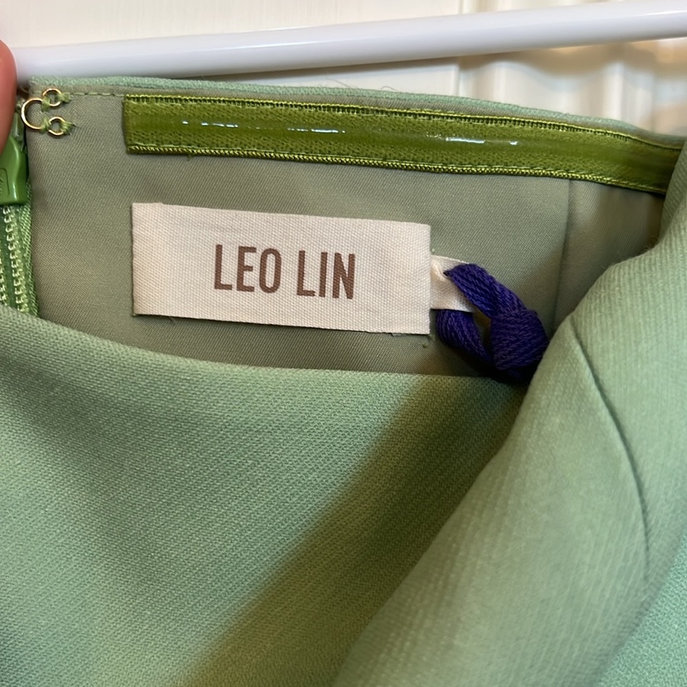 Leo Lin Embroidered Bustier Mini Dress - Hibiscus in Matcha - Picture 2 of 7